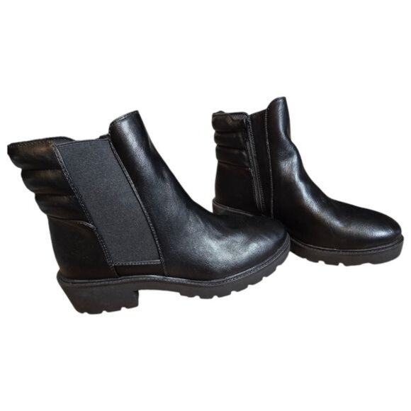 White Mountain Black Leather Ankle Booties - Picture 5 of 16